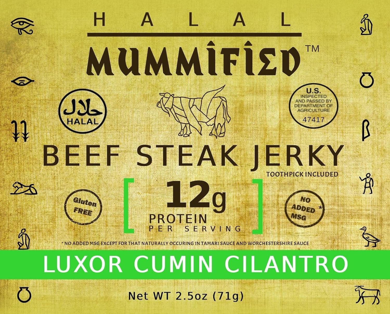 Mummified Luxor Cumin Cilantro halal beef jerky
